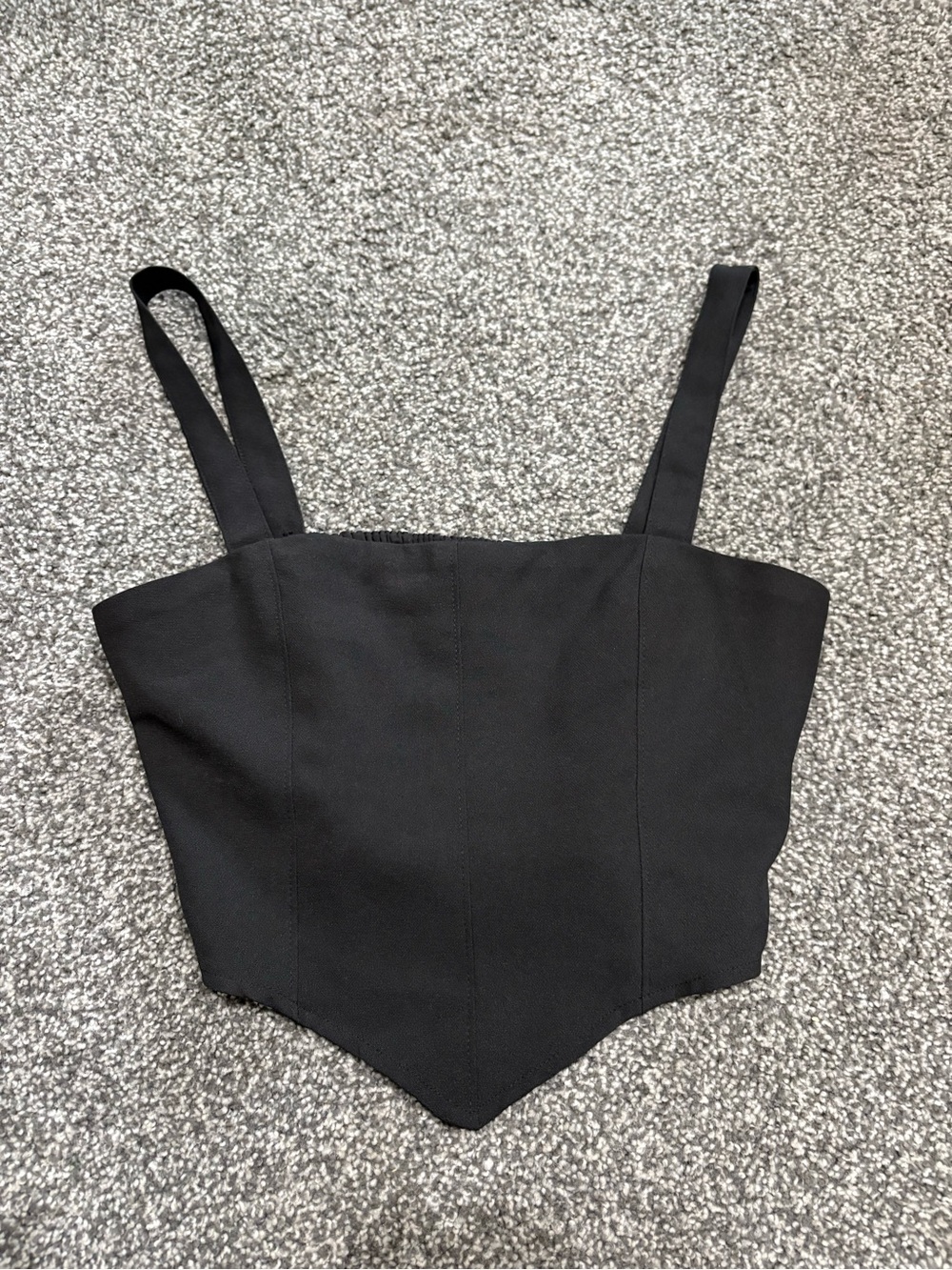 Nordstrom Black Cropped Corset Tank Top
